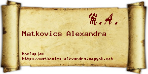 Matkovics Alexandra névjegykártya